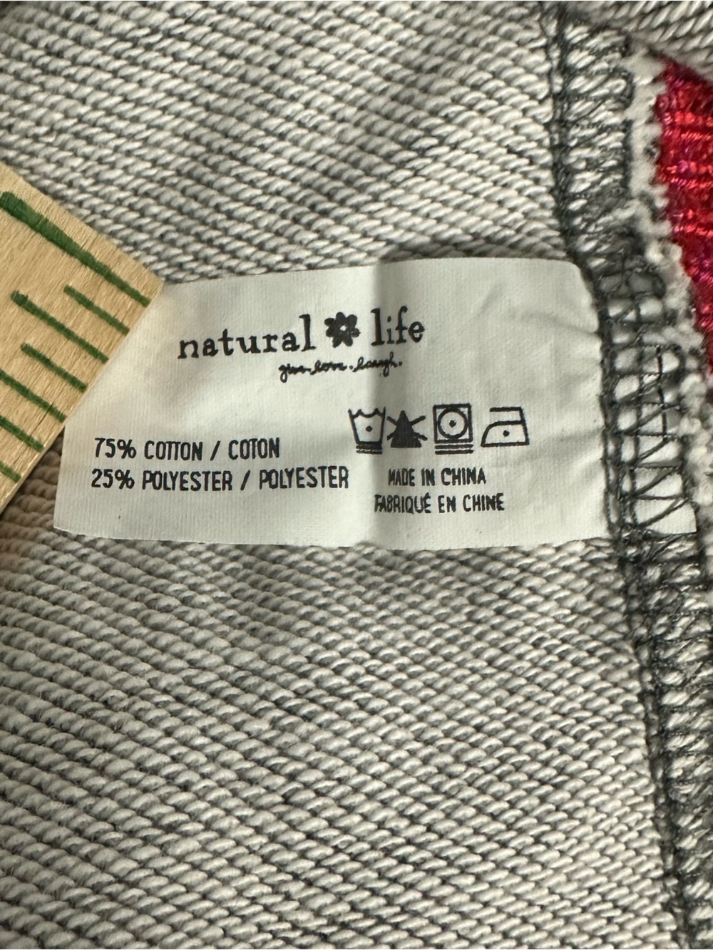 Natural Life Knit Trim Sweatshirt Long Sleeve Boho Cozy Cottagecore - Picture 9 of 13